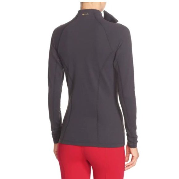 KATE SPADE x BEYOND YOGA Arica Grey Neck Bow Front Zip Jacket sz S Women's NEW - Picture 3 of 16